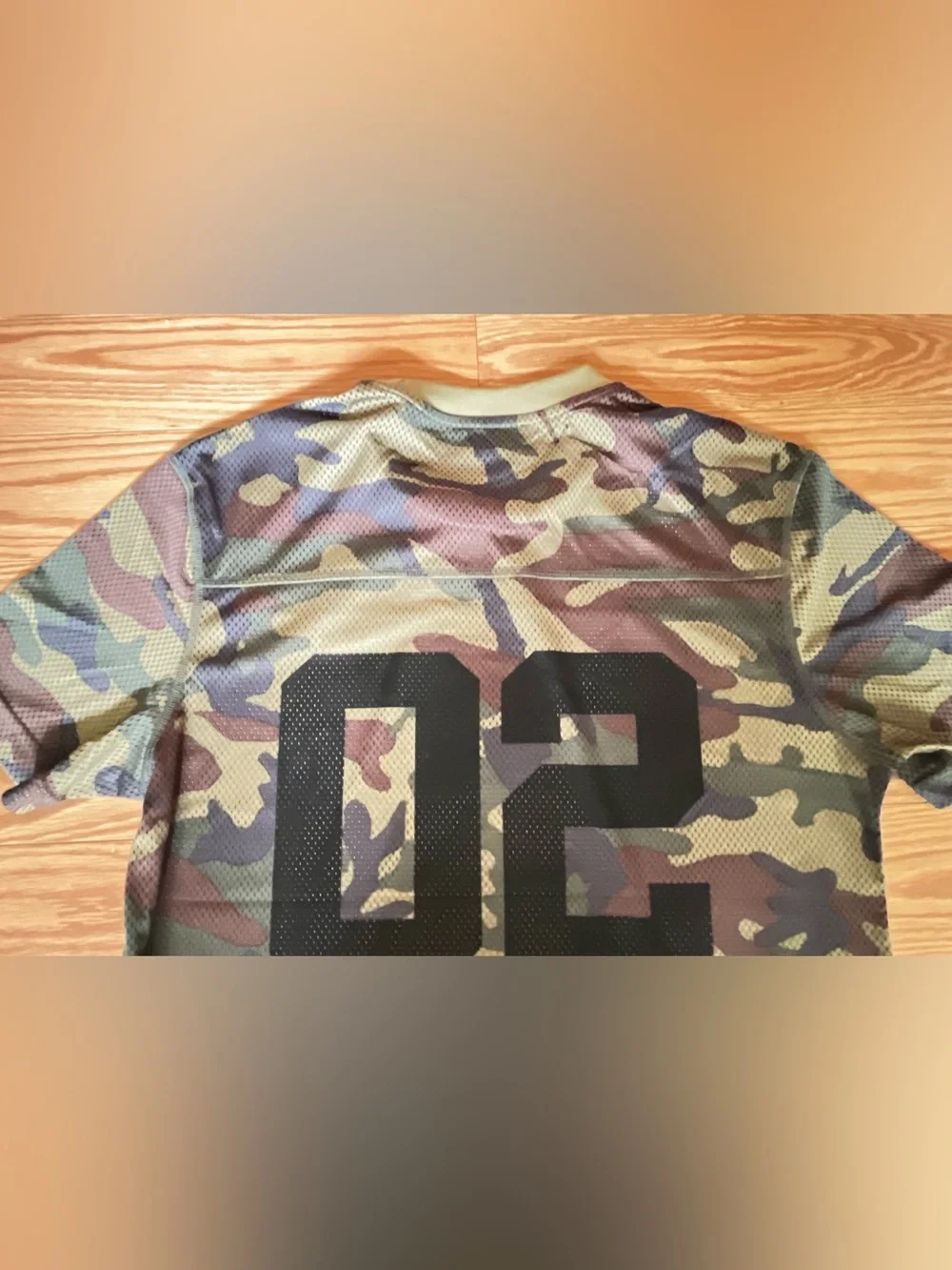 True Religion Oversized mesh t-shirt camo print crew neck collar Size Small BNWT